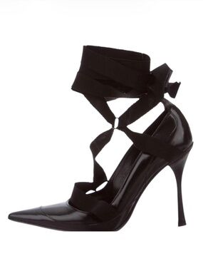 ICONIC GUCCI x TOM FORD RUNWAY W/F 2002 COLLECTION BLACK LEATHER STILETTOS AUTH